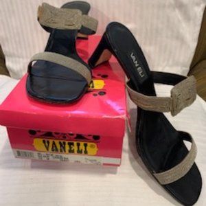 Women's Silver Chain/Black Slide Sandal